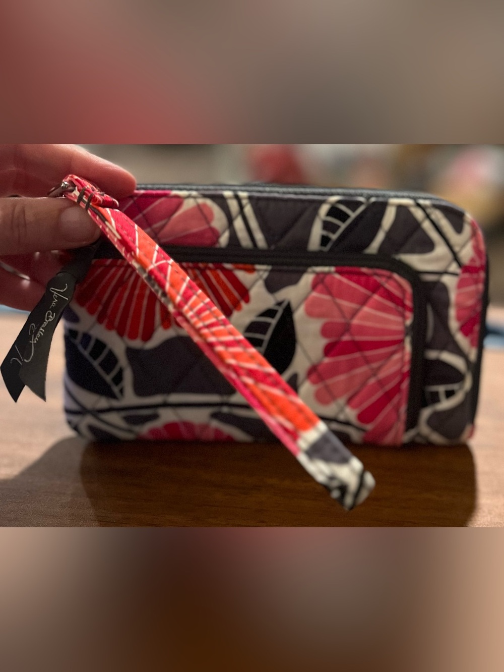 Vera Bradley Wristlet Wallet Cherry Blossoms Retired Pattern Floral Zip Around - Picture 7 of 13